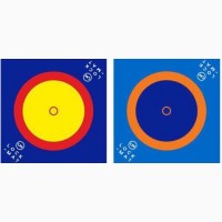 Борцовский ковер трехцветный, олимпийский с кругами 10м х 10м