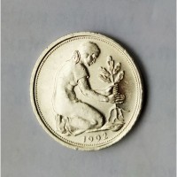 Монета.Страна Федеративная Республика Германия, 50 пфенниг 1992