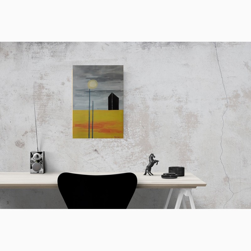 Фото 2. Картина масляными красками Черный обелиск. Абстракция