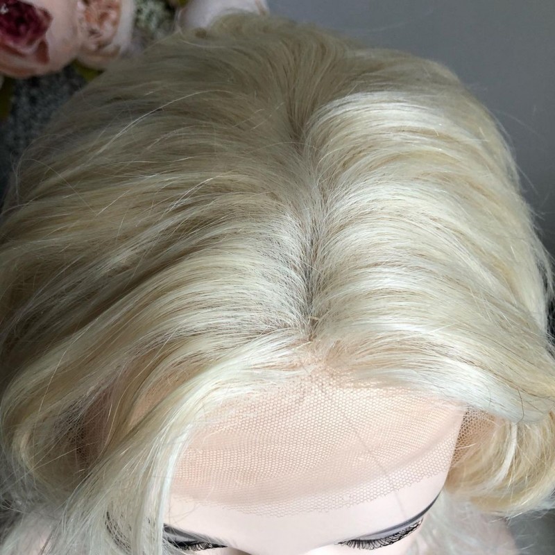 Фото 4. Парик натуральный на сетке 100 - женский парик из 100% натуральных волос блонд 36 см