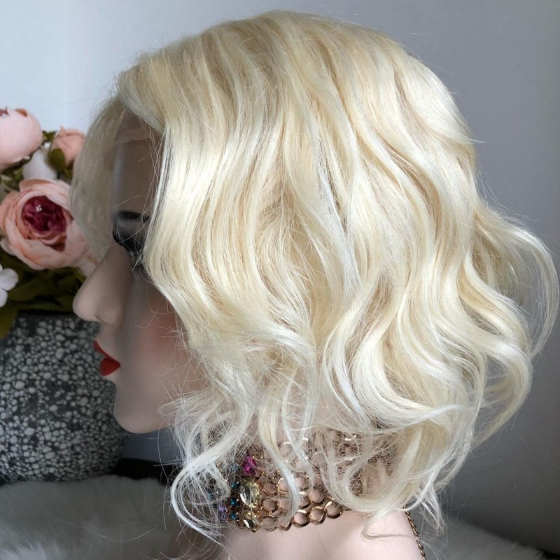 Фото 5. Парик натуральный на сетке 100 - женский парик из 100% натуральных волос блонд 36 см