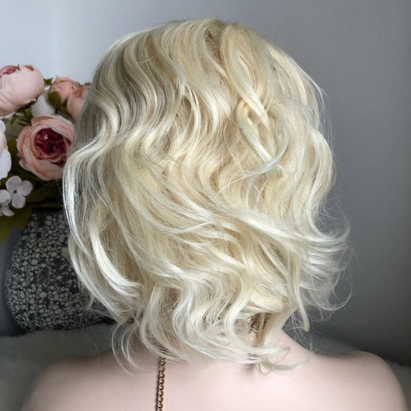 Фото 6. Парик натуральный на сетке 100 - женский парик из 100% натуральных волос блонд 36 см