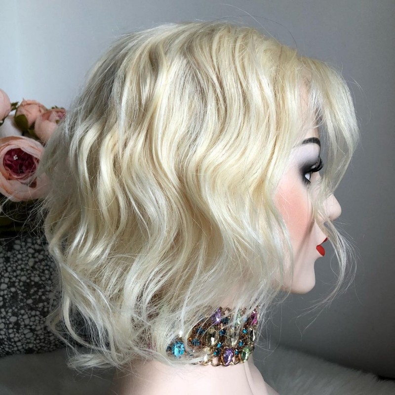 Фото 7. Парик натуральный на сетке 100 - женский парик из 100% натуральных волос блонд 36 см