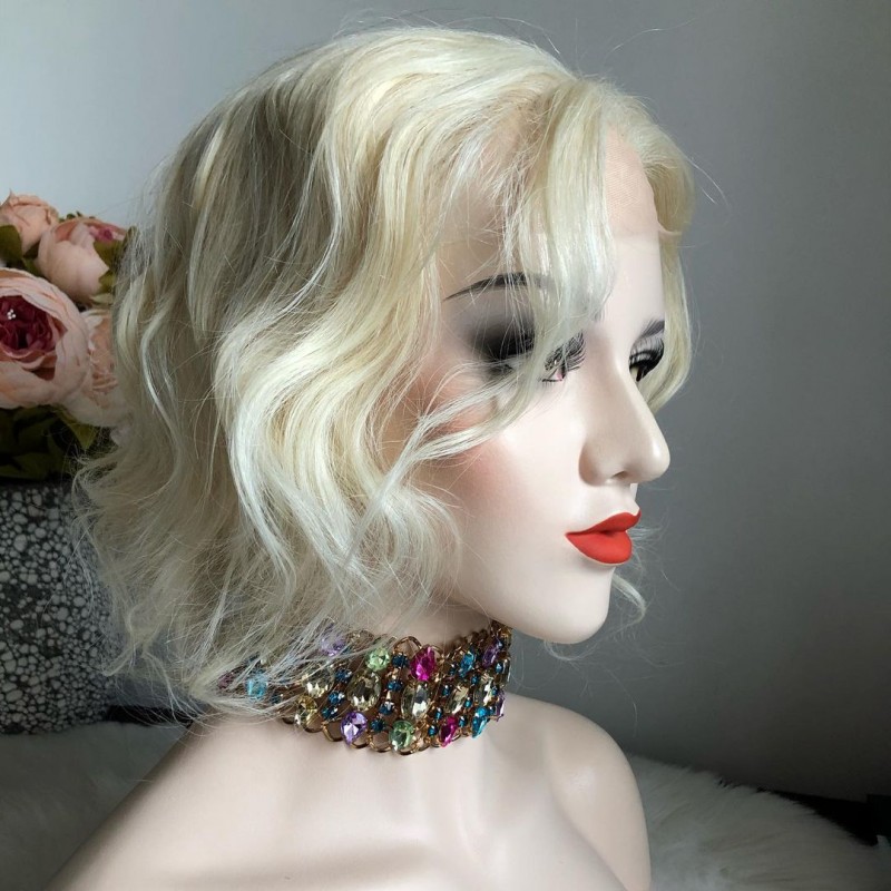 Фото 8. Парик натуральный на сетке 100 - женский парик из 100% натуральных волос блонд 36 см