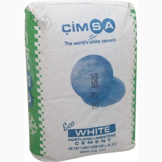 Цемент білий декоративний СIMSA М-600 СЕМ І 52.5 R Туреччина