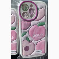 Чехол силиконовый для Apple iPhone 12 Красочный арбуз Summer 3D Fruits Peach Phone 14 Case
