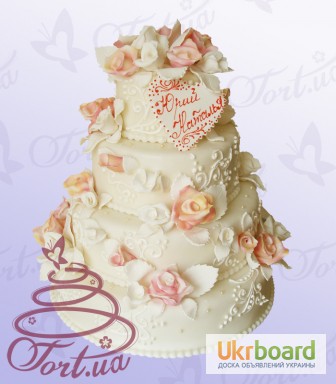 Фото 2. Свадебный торт на заказ в Киеве
