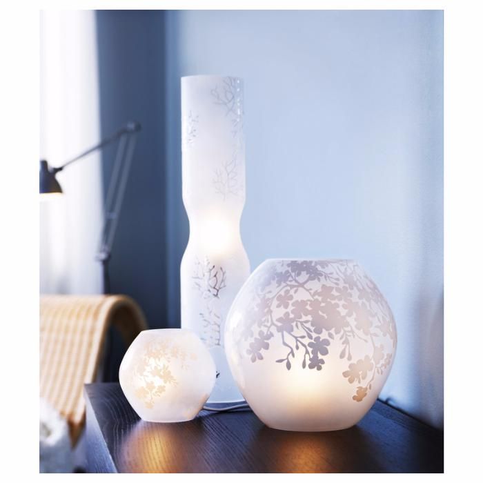 Модная лампа настольная, цветы вишни, матовое стекло белый(новая) ИКЕА