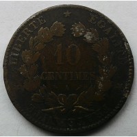 Франция 10 сантимов 1880