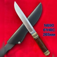 Нож Норвег Авторская Ручная Работа Бронза N690 61HRC 265мм !!!СУПЕР ЦЕНА