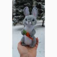 Заяц валяна іграшка зайчик интерєрний зайка хендмєйд авторська іручної роботи кролик