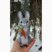 Заяц валяна іграшка зайчик интерєрний зайка хендмєйд авторська іручної роботи кролик