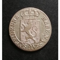Немецкие земли. Герцегство Нассау 6 крейцеров 1828 год серебро