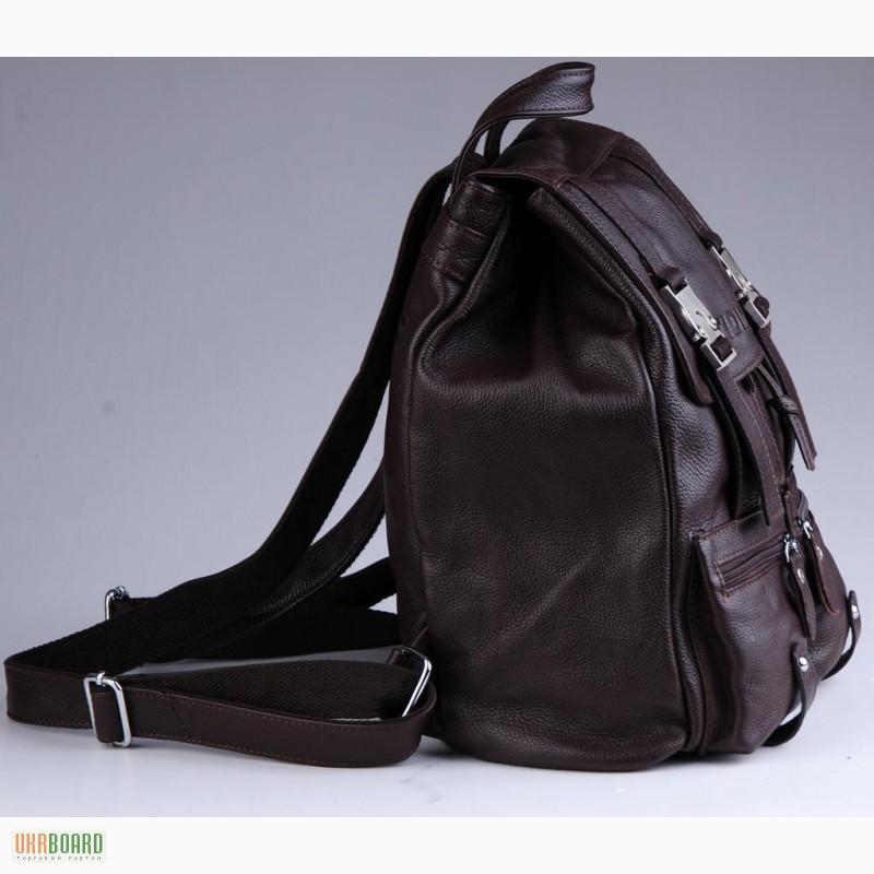 Фото 2. Продается кожаный рюкзак унисекс, темно-коричневый, олдскул-дизайн