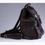 Продается кожаный рюкзак унисекс, темно-коричневый, олдскул-дизайн