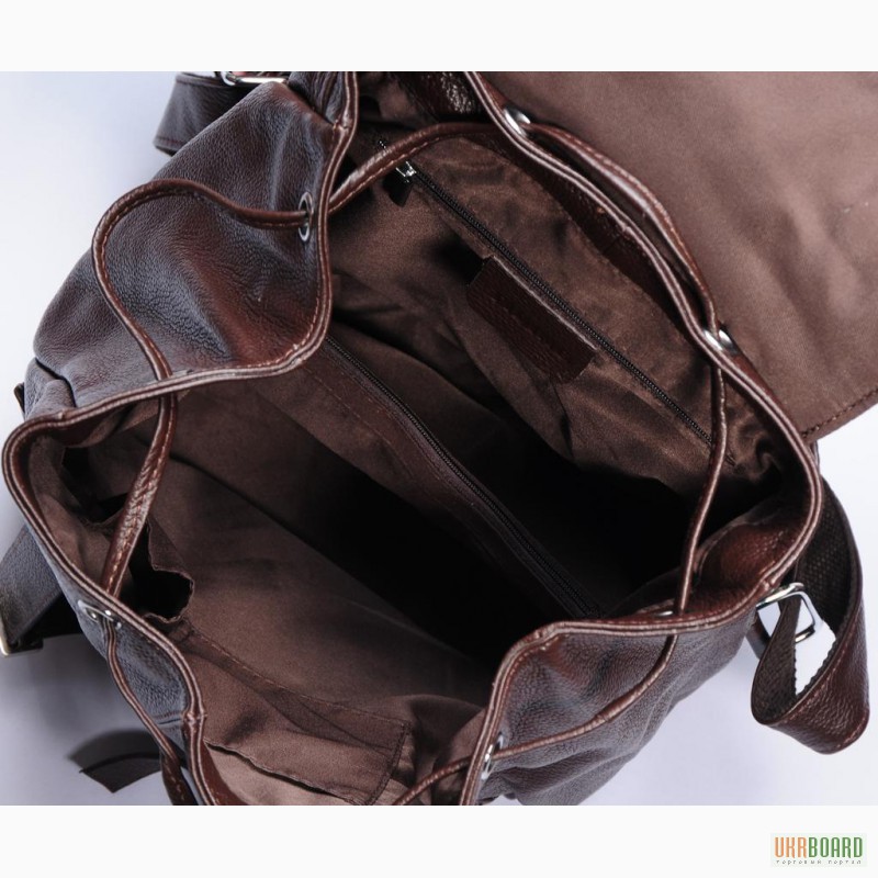 Фото 3. Продается кожаный рюкзак унисекс, темно-коричневый, олдскул-дизайн