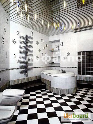 Фото 4. Подвесные реечные потолки для ванной