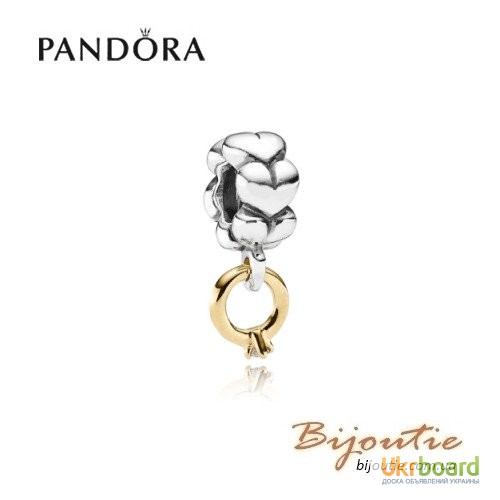 Оригинал шарм-подвеска PANDORA 8213; обручальное кольцо 790999D