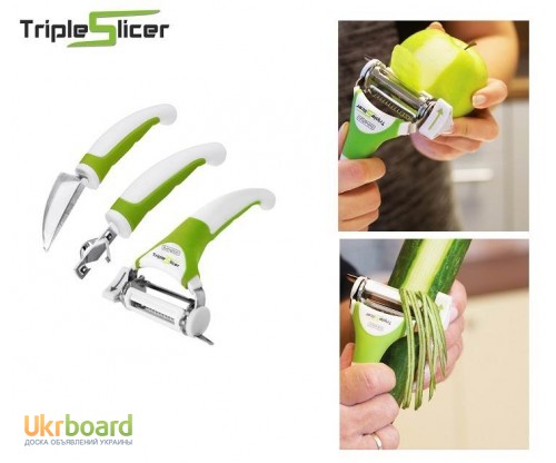 Фото 3. Ножи для нарезки овощей и фруктовTriple Slicer, Трипл Слайсер