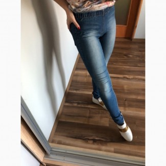 Осенние джинсы на резинке skinny