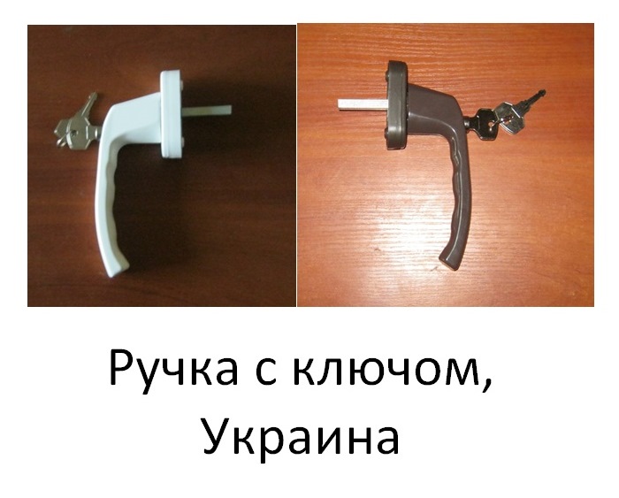Ручка оконная с ключом антидетка, Украина