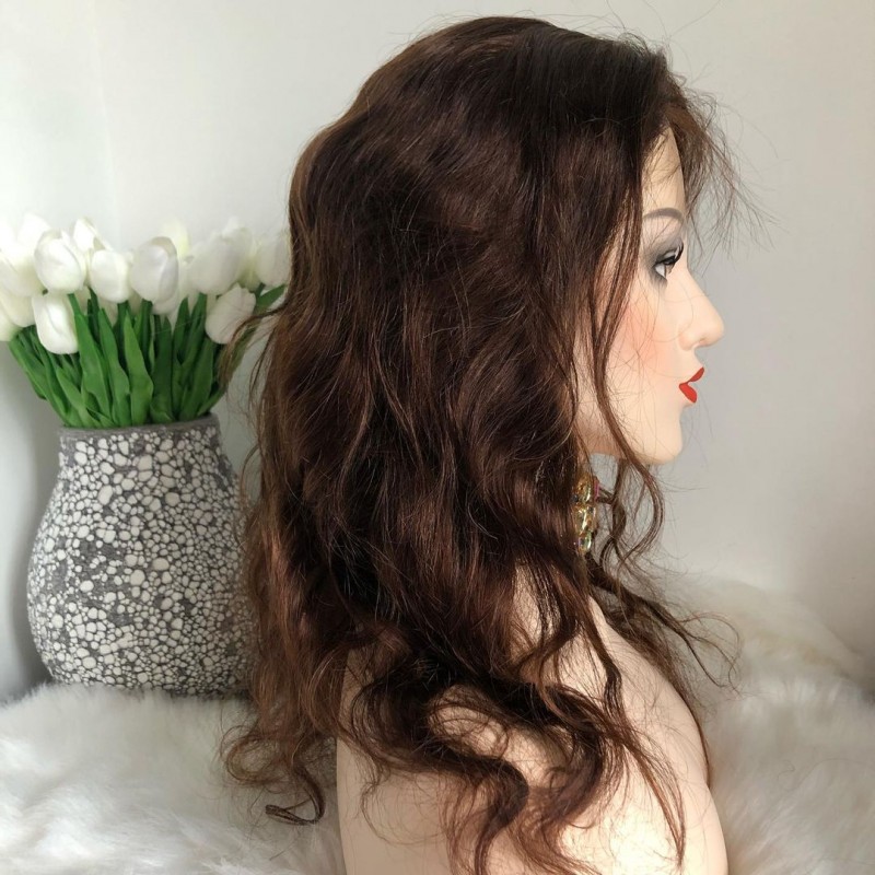 Фото 4. Парик из натуральных волос 101 - женский парик из 100% натуральных волос коричневый 55 см