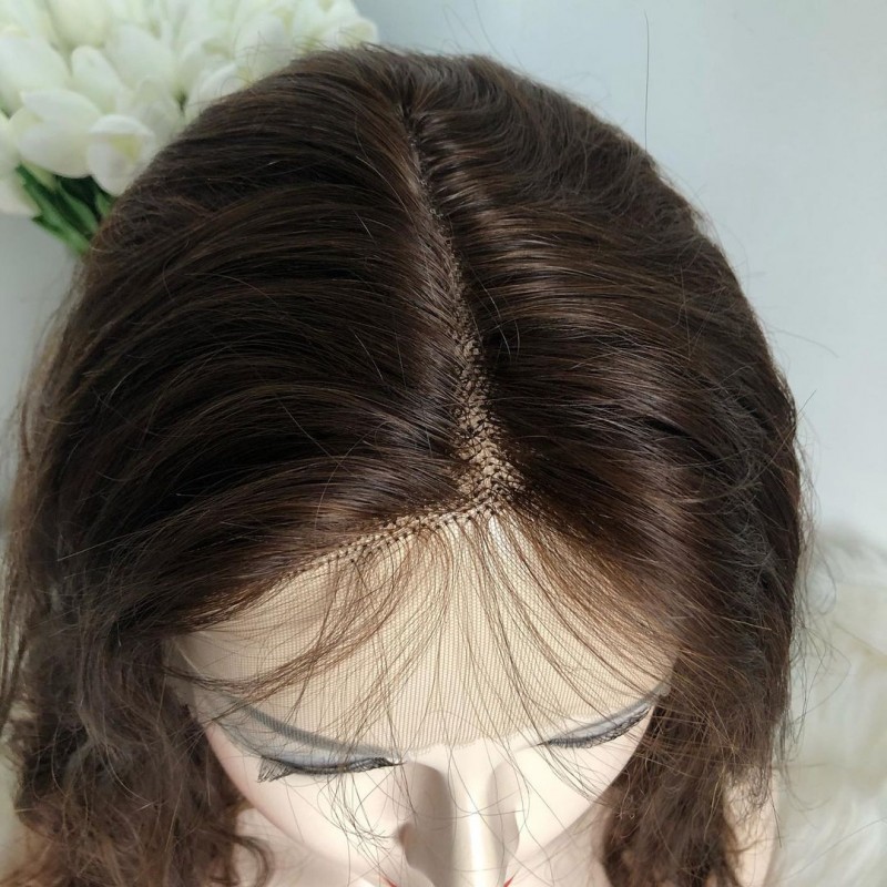 Фото 6. Парик из натуральных волос 101 - женский парик из 100% натуральных волос коричневый 55 см