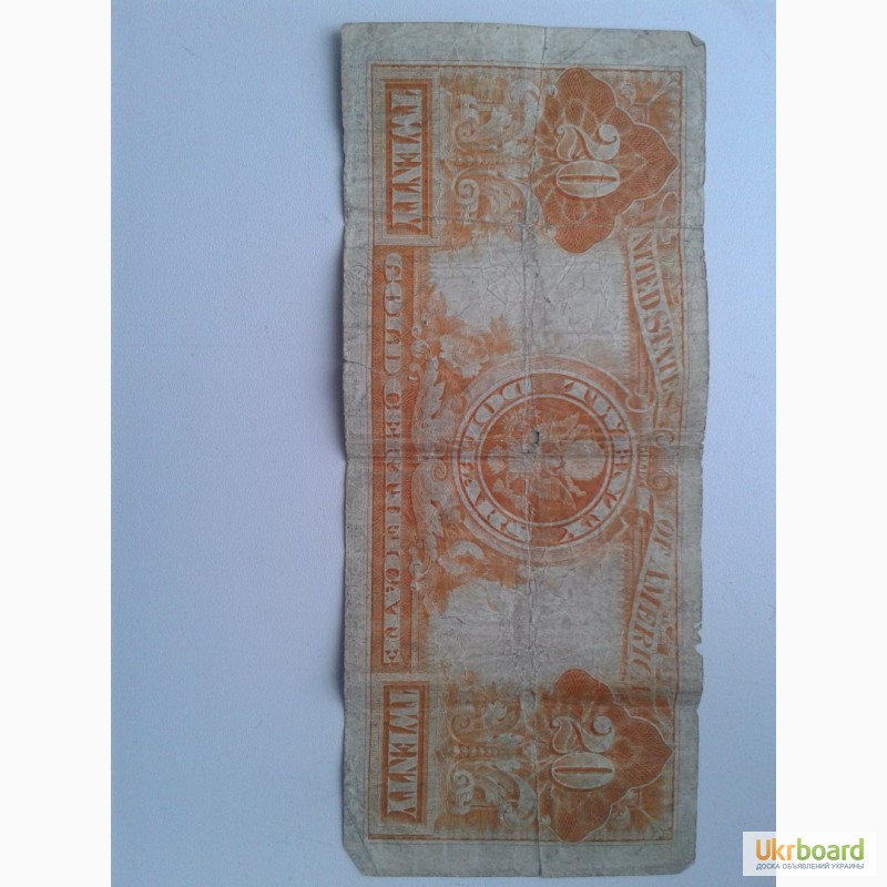 Фото 2. Банкнота 20 $ сша 1922 г.золотой сертификат