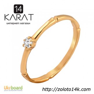 Золотое кольцо с бриллиантом 0, 05 карат 16, 5 мм. НОВОЕ (Код: 17135) Есть и другие модели
