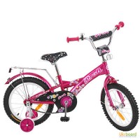 Велосипед 2-х колес. PROF1 16 дюймов, Original girl, малиновый, звонок, доп.колеса