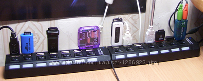 Фото 9. USB HUB с доп питанием 7 портов + отключение каждого порта