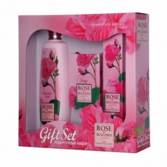 Подарочный набор для женщин Rose of Bulgaria (гель, мыло, крем для рук)