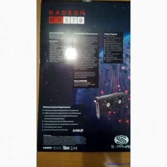 Видеокарта Radeon rx 570 nitro+ sapphire 8Gb