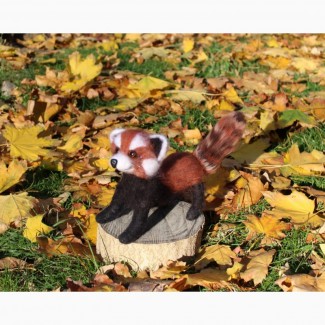 Красная Панда игрушка хендмэйд валяная из шерсти интерьерная подарок панда мишка