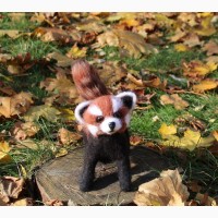 Красная Панда игрушка хендмэйд валяная из шерсти интерьерная подарок панда мишка