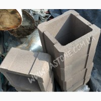 Блок заборный декоративный колотый, для забора, фасада, шлакоблок бетонный, рваный камень