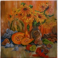 Картина Натюрморт с овощами, холст, масло, 50х50см