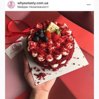 Мини торт красный бархат 500 грамм подарок девушке на 8 марта Киев заказать