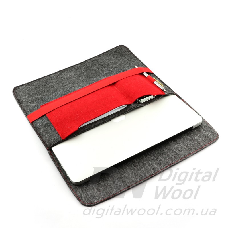 Фото 4. Чехол для ноутбука Digital Wool Case 13 с красной резинкой