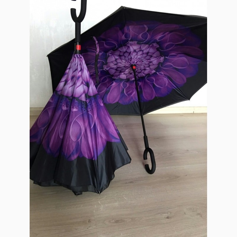 Фото 3. Зонт обратный Reverse Umbrella ветрозащитный зонт обратного раскрытия