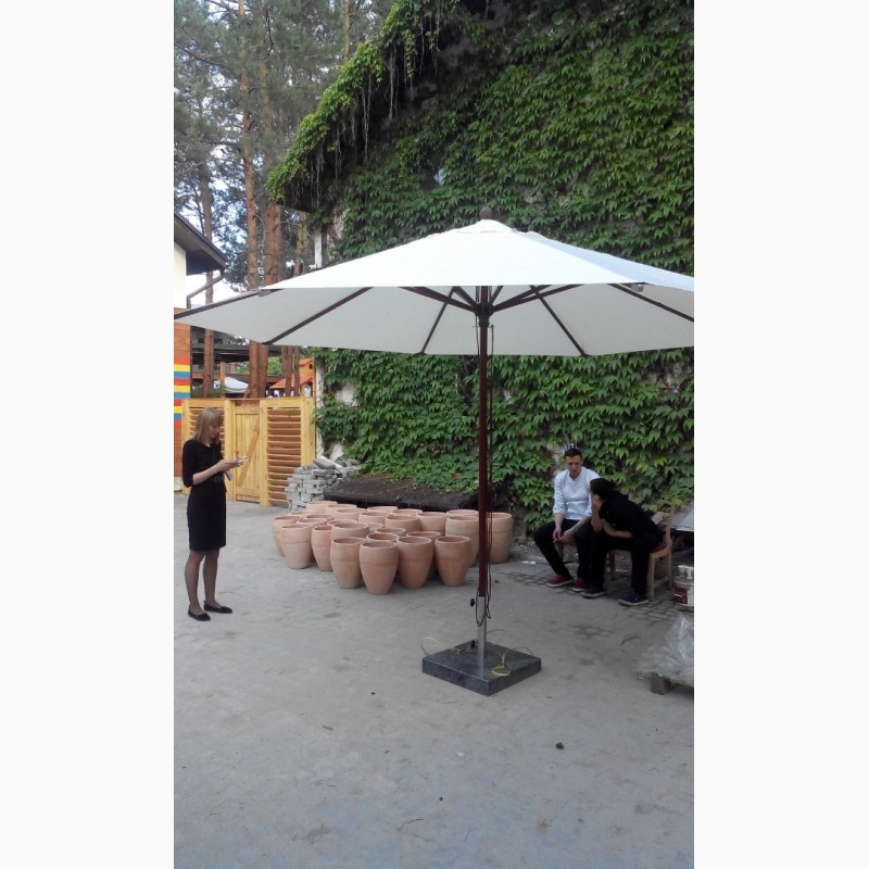 Фото 3. Зонт деревянный СОЛО ø-4м, для дома, кафе и ресторана
