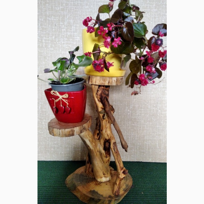 Фото 3/4. Подставка для цветов из корня дерева. Ручная работа