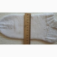 Белые короткие полушерстяные носочки 24р