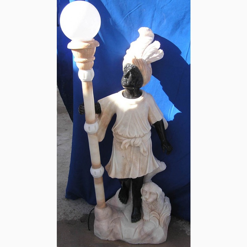 Фото 3. Эксклюзивная напольная скульптура светильник из натурального мрамора, светильник