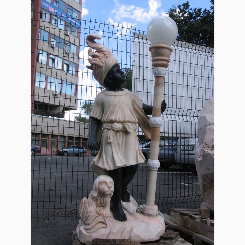 Фото 4. Эксклюзивная напольная скульптура светильник из натурального мрамора, светильник