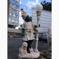 Эксклюзивная напольная скульптура светильник из натурального мрамора, светильник