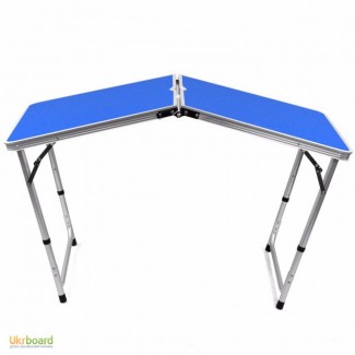 Туристический стол раскладной алюминиевый ZZ18007-blue, столик для пикника