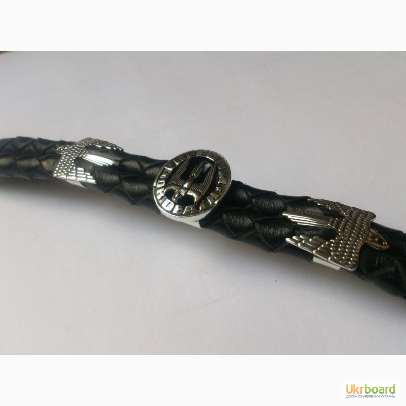 Фото 2. Продам мужской браслет из натуральной кожи и серебра авторской работы