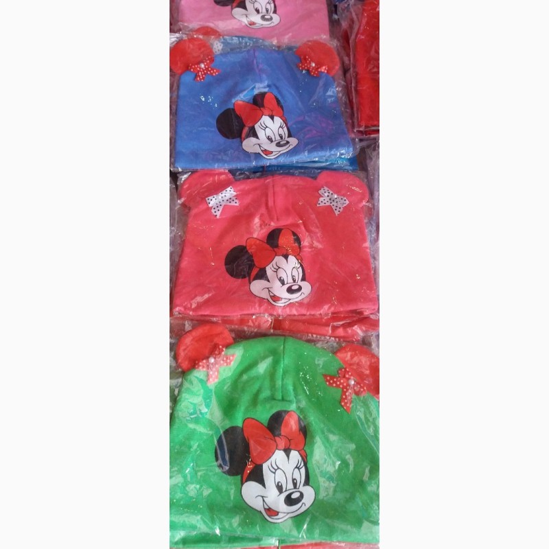 Фото 5. Шапки детские весенние Микки Маус с ушками от 1 года до взрослых размеров