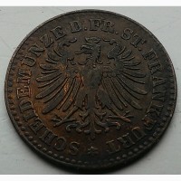 Франкфурт, 1 геллер 1861 год СОСТОЯНИЕ!! РЕДКАЯ